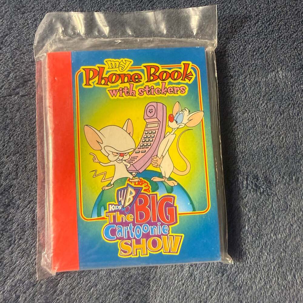 Vintage 1999 Wendy's Kids Meal Pinky and the Brain My Phone Book with Stickers